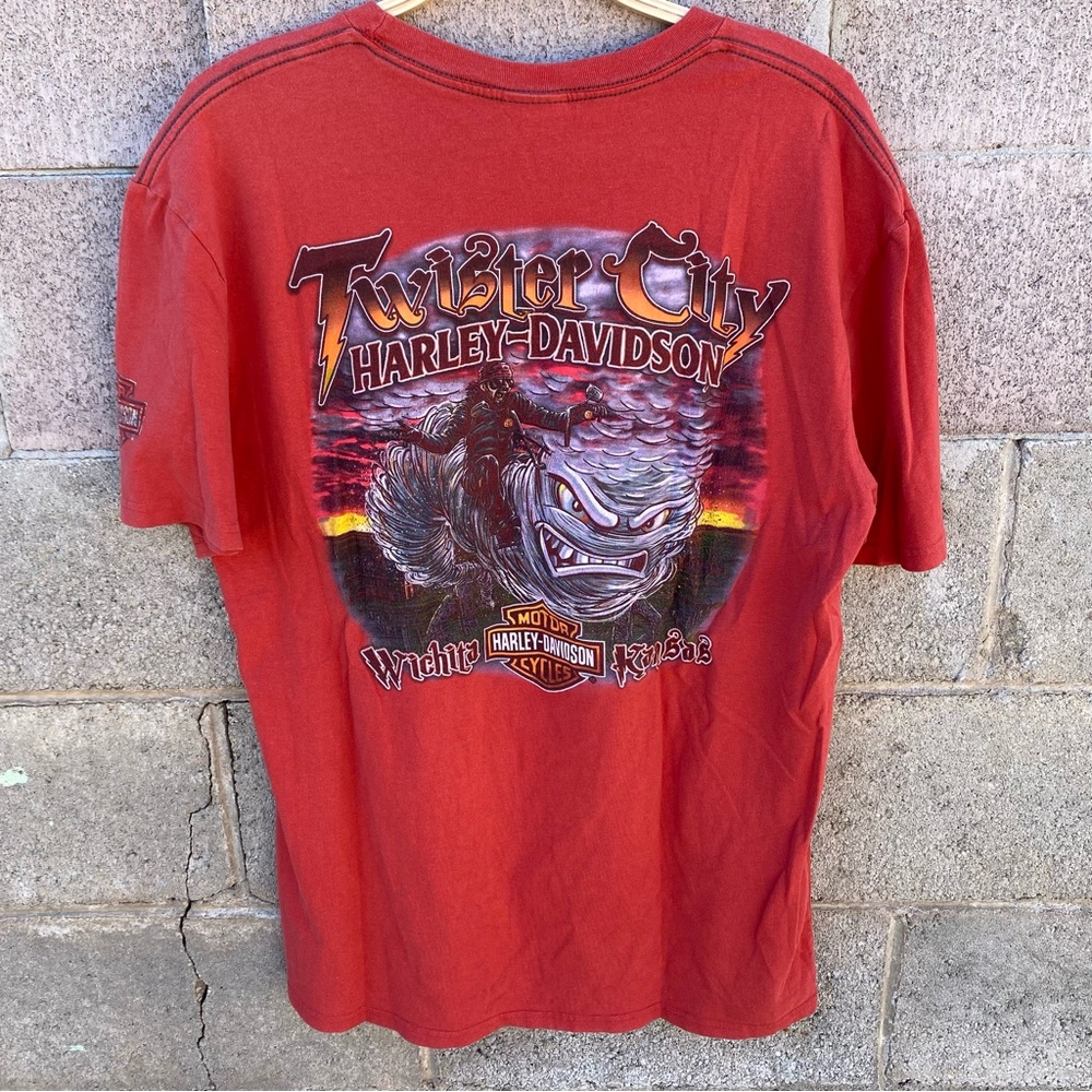 Harley Davidson T Shirt Mens Large Wichita Kansas Twister City